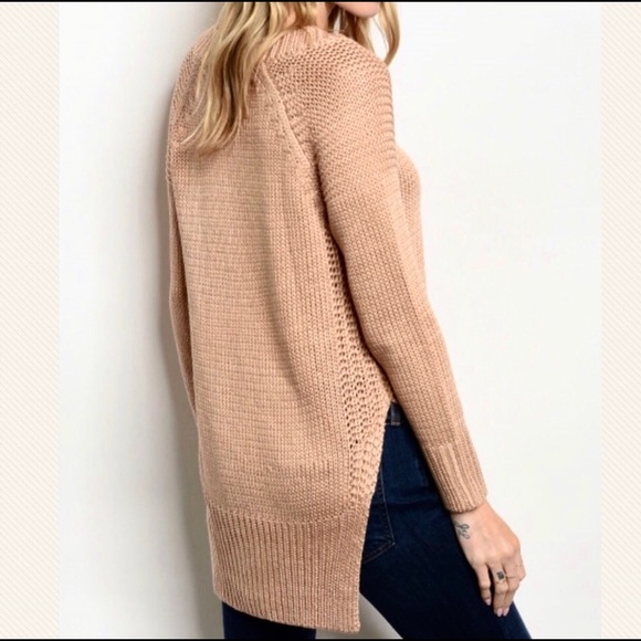 Mazy laced tunic heavy knit sweater - Picture 2 of 8